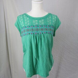 🌿 VINTAGE WRANGLER Boho Embroidered Peasant Top |Med Y2K Cottagecore Fairycore